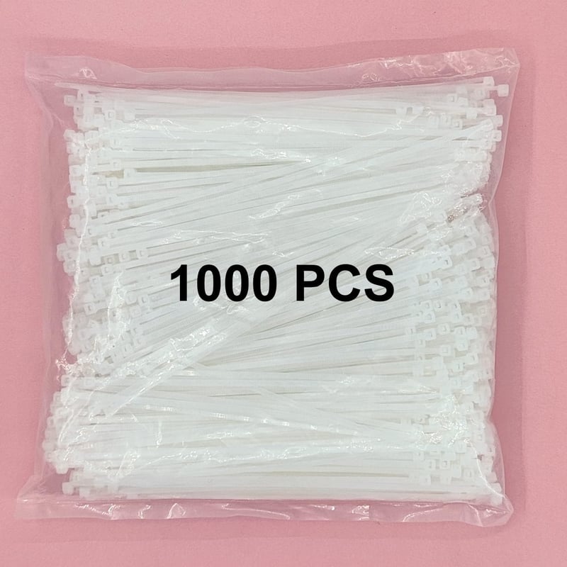 YAMXIN Kábelkötegelő 1000db Fehér 120mm x 2,5mm - Nylon Kábelrendező Kötegelő Elektromos Szereléshez, Háztartásba, Kertbe, Számítógéphez
