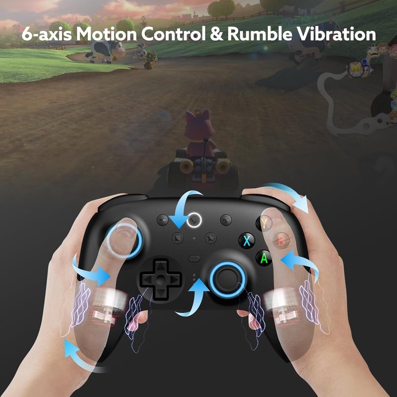 8Bitdo Ultimate 2 Vezeték Nélküli Kontroller PC és Android Eszközökhöz - MTR Joystick, RGB Fények, Állítható Ravaszok, Töltőállomás, Fekete
