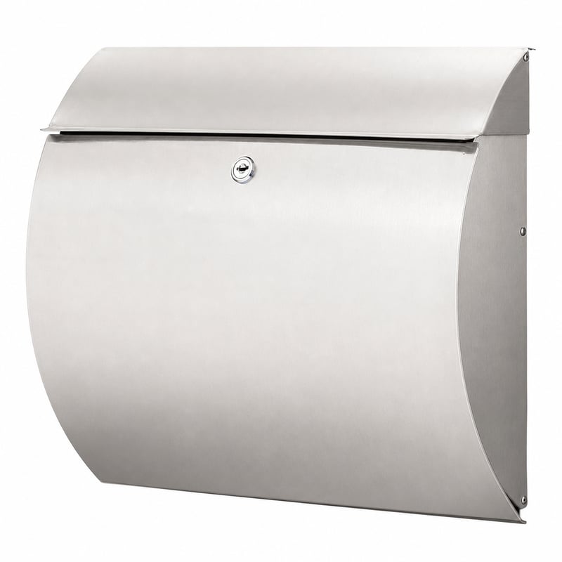 Poštanski sandučić BURG-WÄCHTER Toscana 3856 Ni od nehrđajućeg čelika, A4 — neispravno, za dijelove: popušteno donje pričvršćenje ploče (stanje: vidi 2. sliku)
