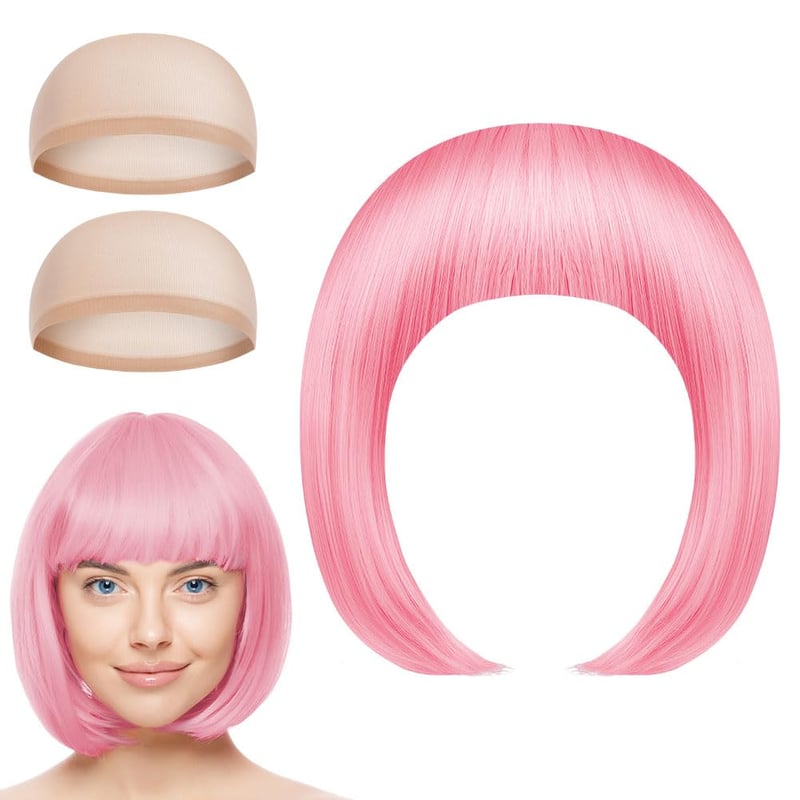 AOMIG Neon Rózsaszín Rövid Bob Paróka Farsangra és Halloweenre