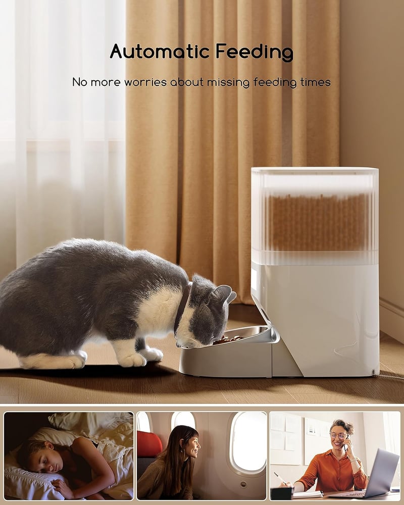 Faroro Automata Macskaeledel Adagoló 4L Időzítővel, 6 Adag/Nap, Adagkontroll