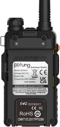 Baofeng BF5RUV Kétsávos Walkie-Talkie VHF/UHF Amatőr Rádió USB Töltővel és Programozókábellel 8