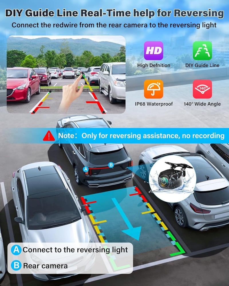 Stable Holder 10,26 hüvelykes vezeték nélküli CarPlay kijelző tolatókamerával - Android autós monitor, valós idejű navigáció, hangvezérlés, 