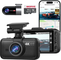 Miofive S1 Ultra 4K+4K Autós Menetrögzítő Kamera, Első-Hátsó GPS, 5.8GHz WiFi, Éjjellátó, 3" IPS Kijelző, 64GB Kártya, HDR, Applikáció 1