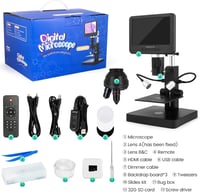Andonstar AD246S-P HDMI Digitális Mikroszkóp 7" Képernyővel, 4000x Nagyítás, 2160P UHD Videófelvétel, Érmevizsgáló és Biológiai Készlet Feln 8