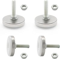 SRJQXH Állítható Bútorláb Szett - 4 db M8x46mm Fehér Asztalláb Magasságszabályzó Csúszásgátló Talppal - Padlóvédő Bútorlábak 1