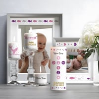 BOFUNX Arany Gyertyamatrica Szett Elsőáldozásra és Keresztelőre - 2 Tetoválás + 3 Betű- és Számmatrica 5