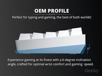 Geeky GK61 SE 60% Mechanikus Gamer Billentyűzet, 61 Gombos RGB Háttérvilágítás, Barna Kapcsolók, USB-C, PC/Mac/PS5/Xbox Kompatibilis, Fehér 7