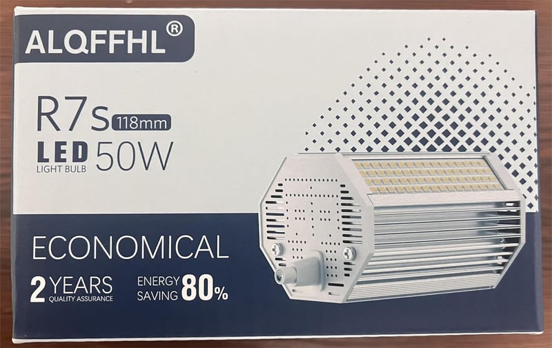 ALQFFHL R7S LED lámpa 118mm, szabályozható, 50W, 3000K meleg fehér, 4000lm, halogén helyettesítő
