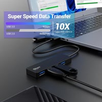 Ultravékony 4 portos USB 3.0 hub - Gyors adapter PC-hez és MacBookhoz 3