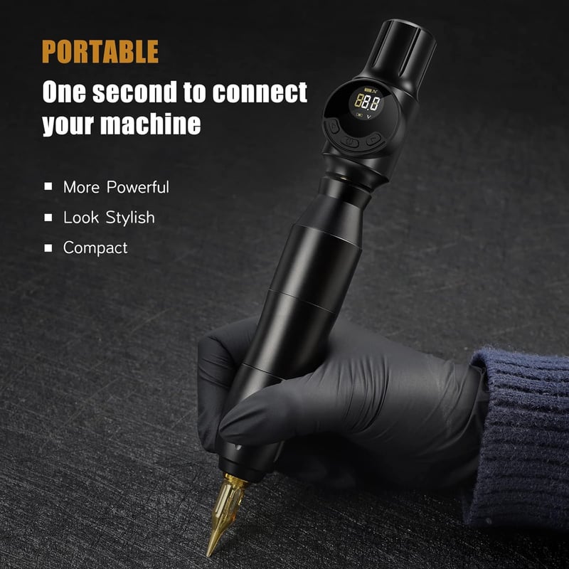 Biomaser 2000 mAh vezeték nélküli akkumulátor RCA rotációs géphez, USB-s, digitális kijelzővel