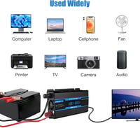 Autós feszültségátalakító 12V-230V, 2200W, LCD, USB - Szivargyújtós adapter 2
