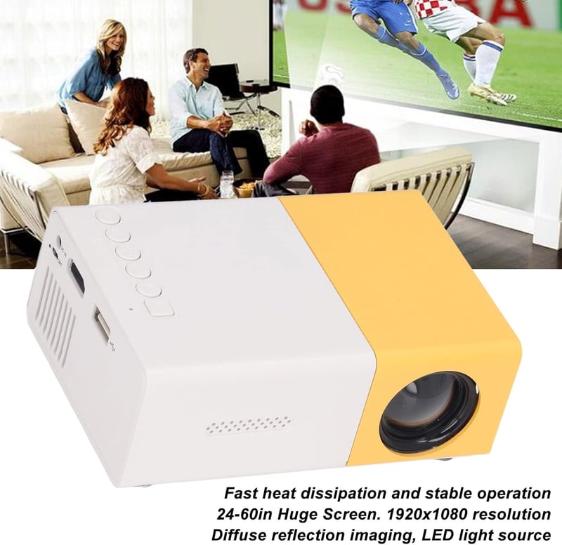 Cuifati 720P HD LED projektor, 24-60 colos vetítés, kültéri és otthoni mozizáshoz