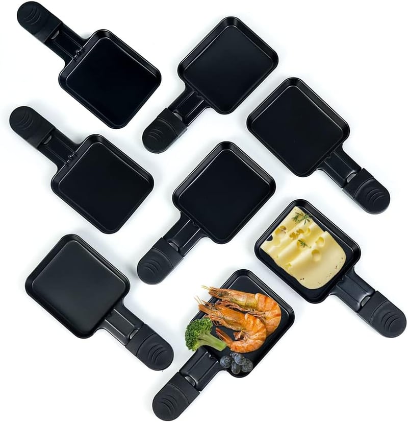 Hengbo 8 részes mini raclette serpenyő szett tapadásmentes bevonattal