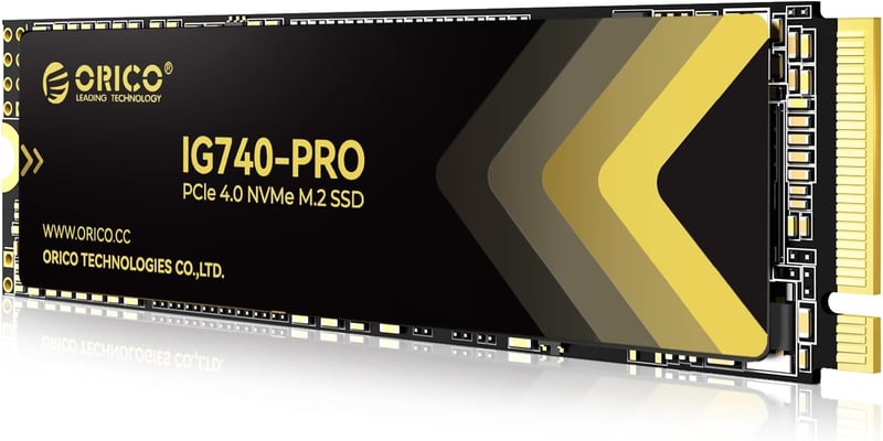 ORICO IG740PRO 2TB M.2 NVMe SSD PCIe 4.0 - 7450 MB/s Sebesség, TLC 3D NAND, Hűtőbordával - Ipari és Otthoni Használatra, Laptop, PC, PS5 Kom