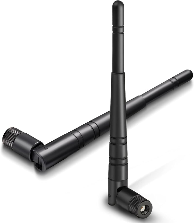 Eightwood 2.4GHz WLAN Antenna 5dBi - Dönthető és Forgatható RP-SMA WiFi Antenna 2db - Router, Bluetooth, ZigBee, PCI Kártya Kompatibilis