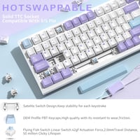 AJAZZ AK820PRO 75% TKL Mechanikus Gamer Billentyűzet - Vezeték Nélküli/Bluetooth/USB-C, RGB Háttérvilágítás, TFT Kijelző, Hotswap 7
