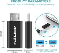 Abrity USB-C - Micro USB adapter szett, 4 darabos, kétirányú átalakító 2