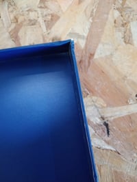 KISPATTI Kék Karton Tárolódoboz Fedéllel és Masnival 30x20x12 cm - Otthoni — 2 sarka nyomott, teteje karcos (állapot: lásd a 2. képet) 4