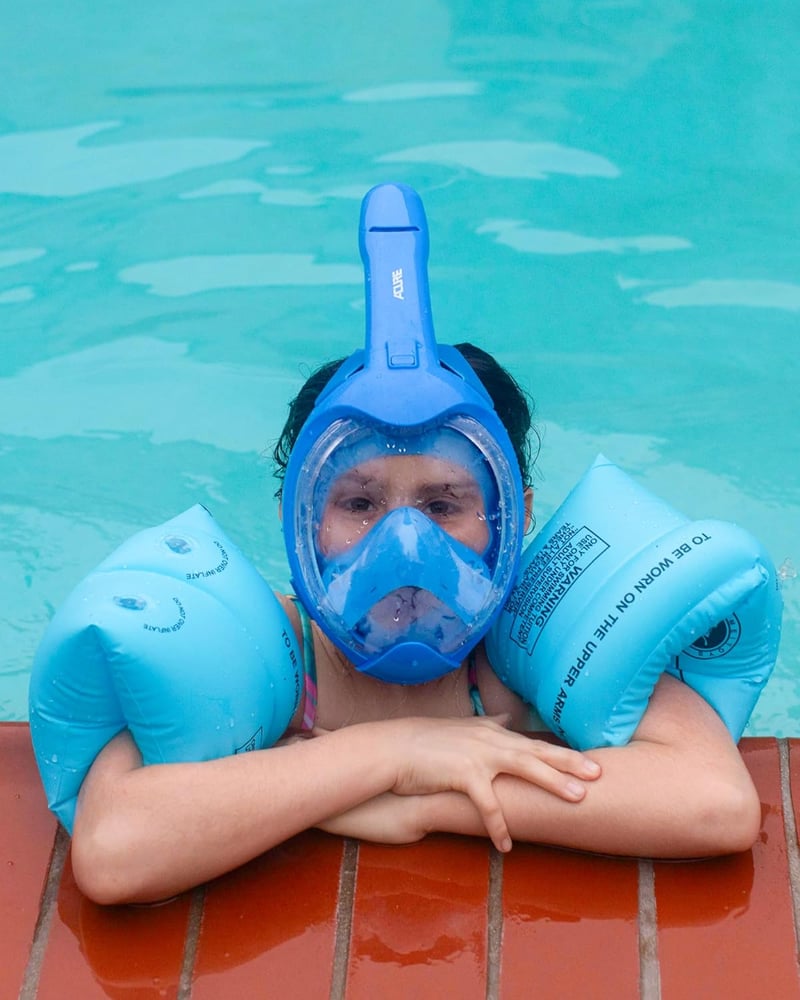 ACURE Búvármaszk Gyerekeknek 3-8 Éveseknek - CO2 Biztonságos, Páramentes, Teljes Arc Snorkel Maszk Úszástanuláshoz, Fekete-Zöld