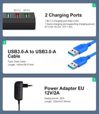 Vansuny USB 3.0 Hub 5 Gb/s - 24W Tápegységgel, Ultragyors Adatátvitel 6