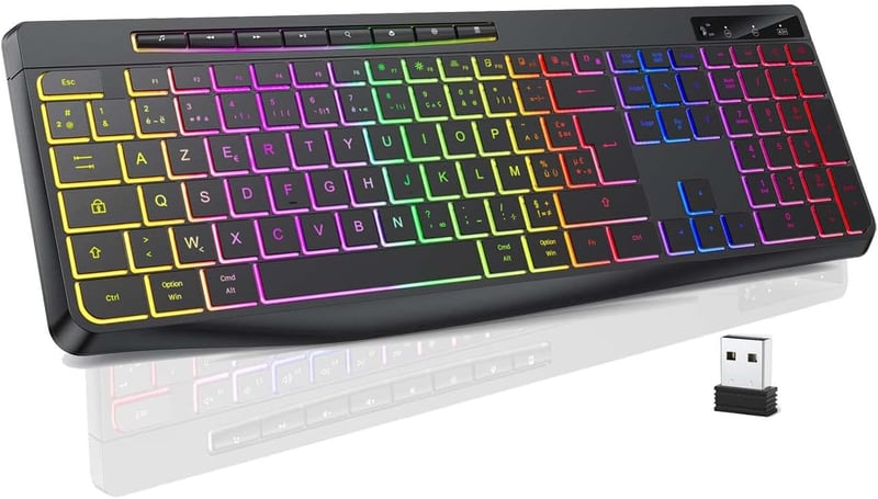 TECURS Vezeték Nélküli Gamer Billentyűzet - Csendes, RGB, Vízálló, Xbox Kompatibilis