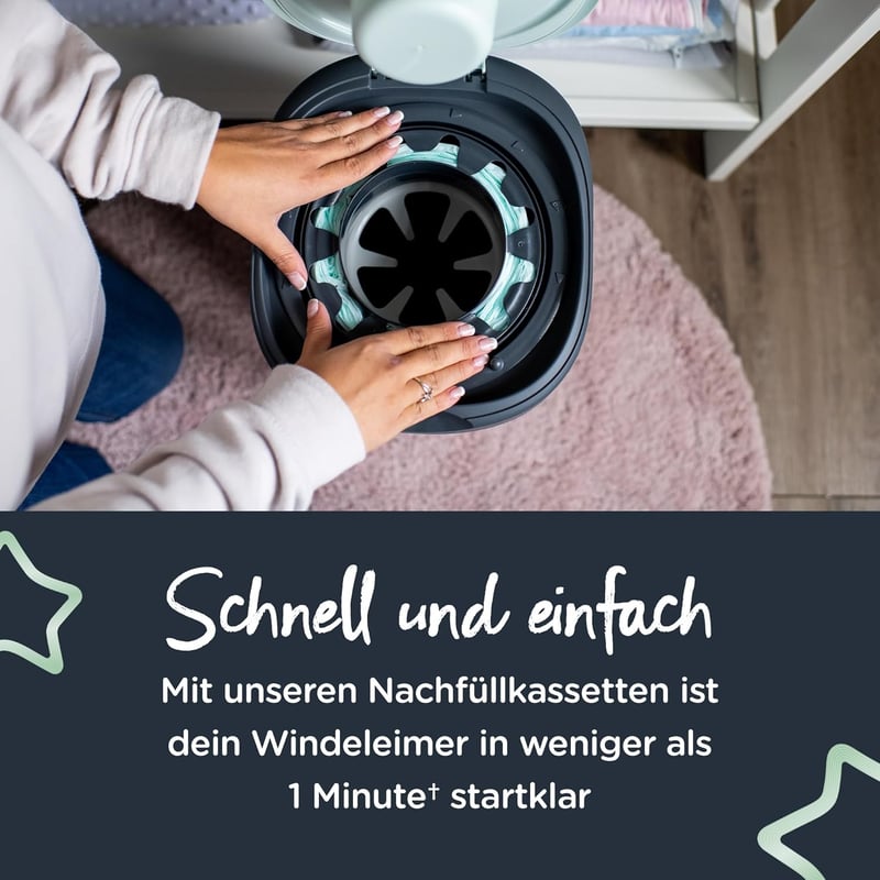 Tommee Tippee Utántöltő Kazetták Twist & Click Pelenkakuka Rendszerhez - Antibakteriális Greenfilm, 6 db Csomag