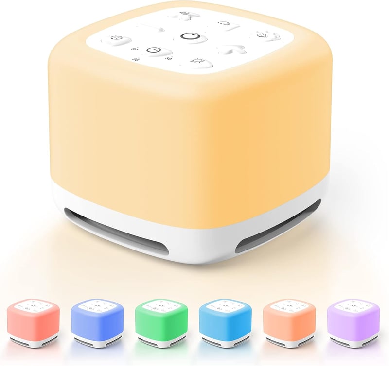 ORIA Fehérzaj Gép 40 Hanggal, Éjjeli Fénnyel és Bluetooth Hangszóróval Babáknak