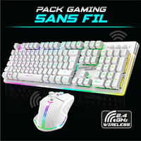 Spirit of Gamer x MK600 Vezeték Nélküli Félmechanikus Gamer Billentyűzet és Egér Szett - Fehér, RGB, 4800 DPI, Újratölthető, PC/PS4/PS5/Xbox 2