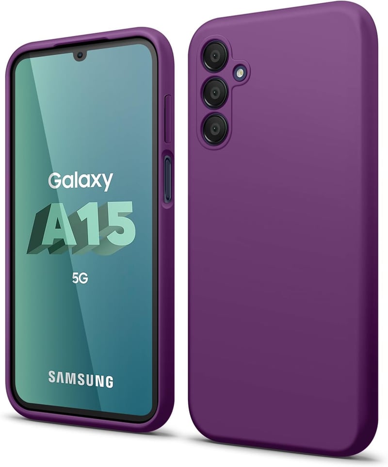 Samsung Galaxy A15 4G/5G Prémium Szilikon Tok - Lila, Ütésálló AUKASE Védőtok