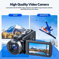 CAMWORLD 4K Videókamera 42MP Felbontással - Vloggoláshoz, YouTube-hoz, 18X Digitális Zoom, 3" Forgatható Kijelző, 2 Akkumulátor, 32GB Kártya 2