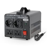 Yinleader 1000W Feszültségátalakító Transzformátor 230V-110V, Toroid Magos, 4kg, 2db 110V + 2db 220V EU Aljzat, CE Tanúsítvány, Fekete 1