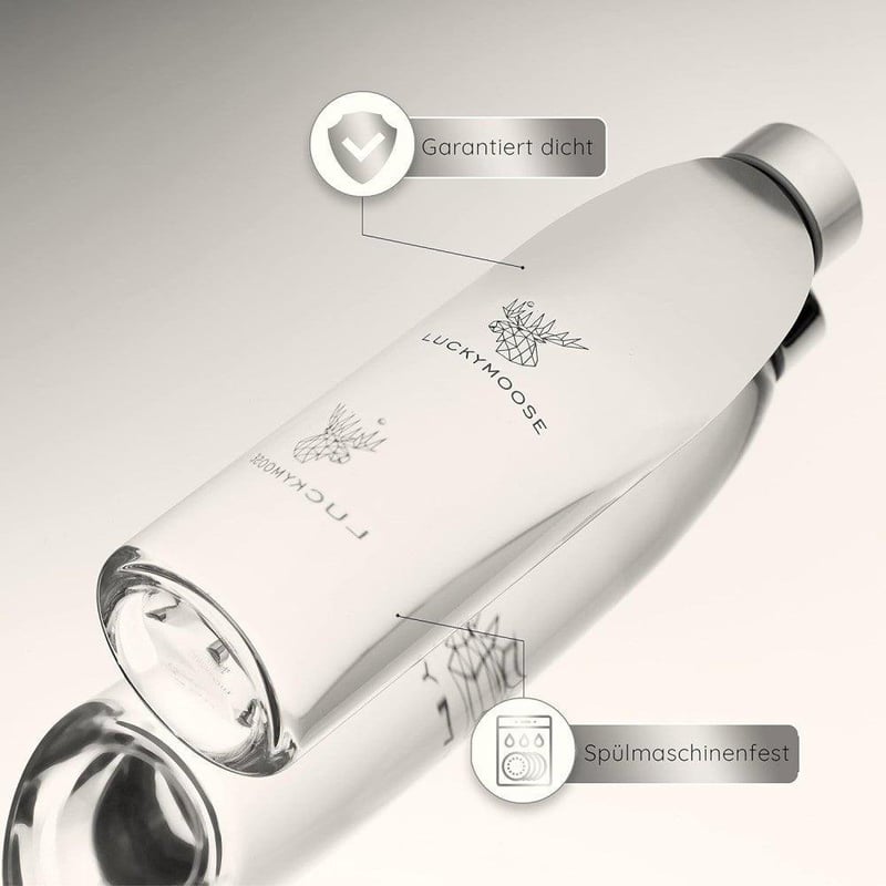 Luckymoose Nagy Űrtartalmú Üvegpalack 675 ml - Stílusos Ivópalack
