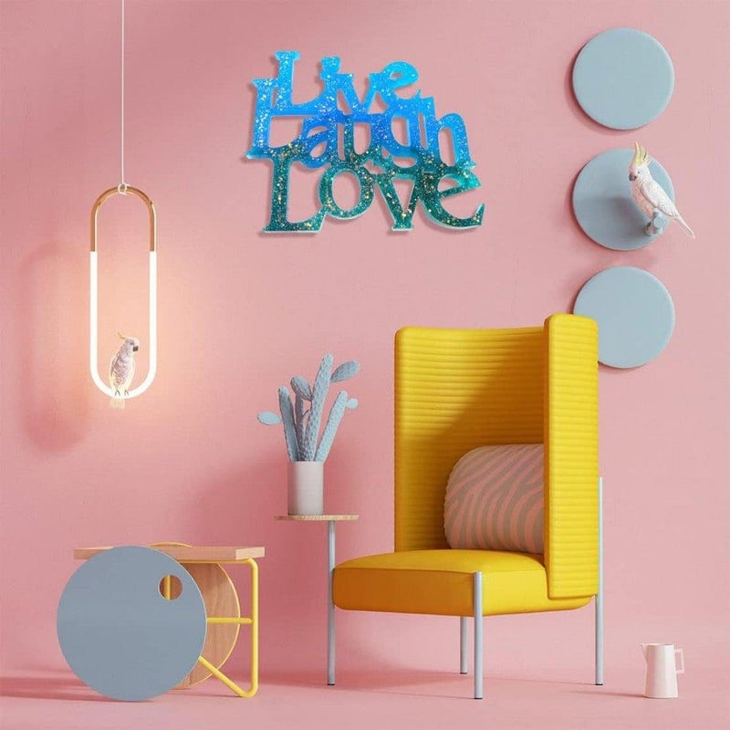 Live Laugh Love Szilikon Öntőforma Kristálybetűkhöz - DIY Fali Dekoráció