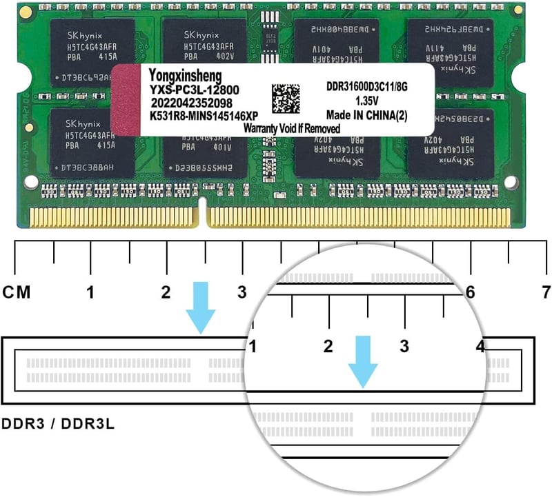 Yongxinsheng DDR3 16GB (2x8GB) Laptop RAM 1600MHz SODIMM Memória Kék