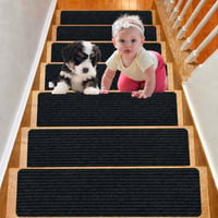 Covorașe antiderapante autoadezive pentru trepte Duscdesp pentru interior, pentru copii, vârstnici și animale de companie, 60x20 cm, negru, 12 bucăți 1