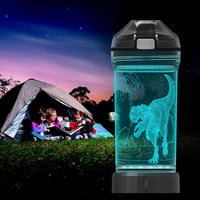 Lightzz Dinoszaurusz Gyerek Kulacs 3D LED Világítással - 14oz/397ml BPA-mentes Tritan - Iskolai, Túra, Kemping Ivópalack Fiúknak 3-15 Évesek 8