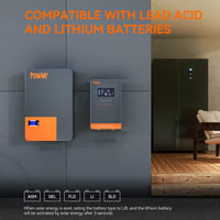 PowMr 4,5 kW Hibrid Inverter 24V-230V 150A MPPT Napelemes Töltésvezérlővel, 450V PV Bemenet, Savas és Lítium Akkumulátorokkal Kompatibilis 3
