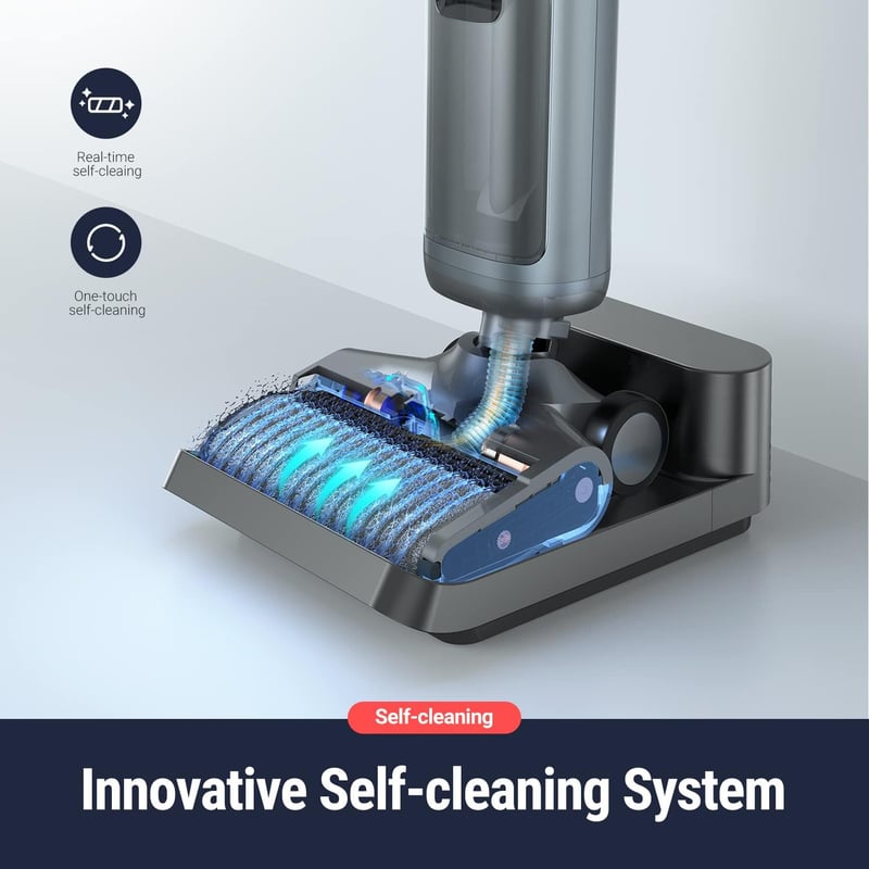 OSOTEK H200 vezeték nélküli porszívó és felmosó, 180°-ban dönthető, öntisztító funkcióval