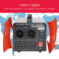 Yinleader 1000W Feszültségátalakító Transzformátor 230V-110V, Toroid Magos, 4kg, 2db 110V + 2db 220V EU Aljzat, CE Tanúsítvány, Fekete 7