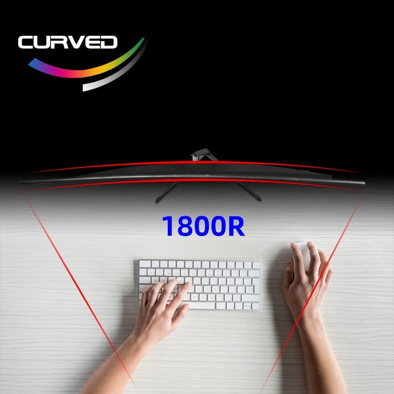 Prechen 27" QHD Ívelt Gamer Monitor - 240Hz, 1ms, 2560x1440, IPS, HDR400, AdaptiveSync, Beépített Hangszórók, VESA, DisplayPort, HDMI