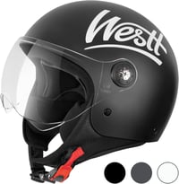 Westt Classic Jet motoros bukósisak ECE-DOT, matt fekete, L méret 1