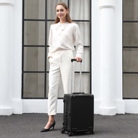 AnyZip Alumínium Keretes Kemény Héjú Kézipoggyász TSA Zárral - Fekete 2