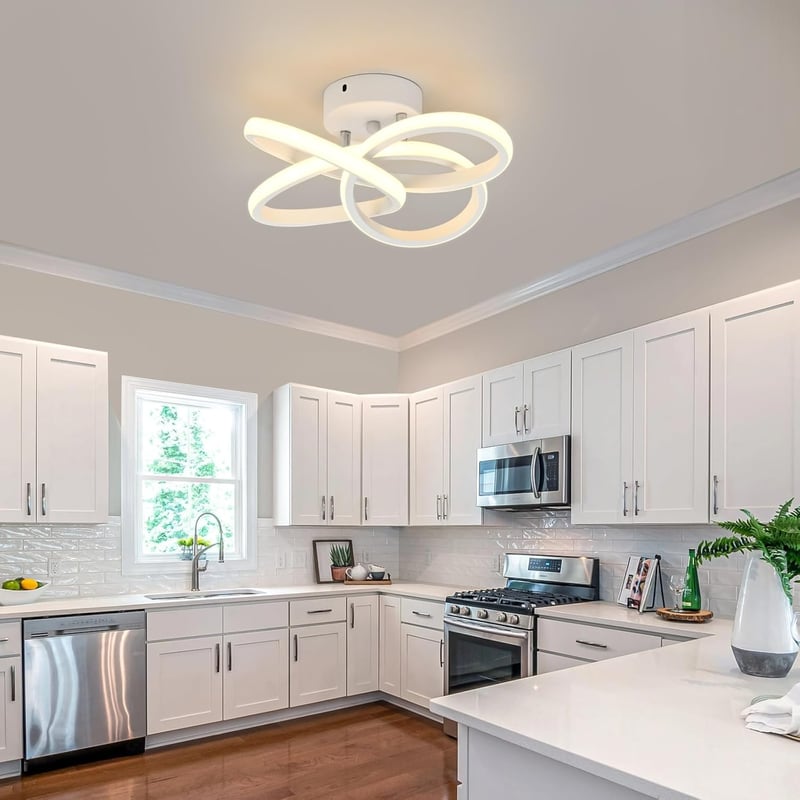 KUKAK 36W LED Mennyezeti Lámpa - Kerek Fehér Modern Minimál Dizájn, 3000K Meleg Fény, 3900lm, Fürdőszobába, Konyhába, Hálóba, Előszobába