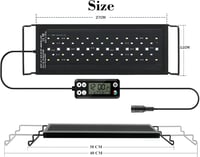 HORXFLIG 14W LED Akvárium Világítás - 30 cm Kihúzható Tartóval, Időzítővel és Állítható Fényerővel, 30-45 cm-es Édesvízi Akváriumokhoz 2