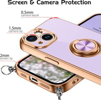 iPhone 15 Lila Mágneses Védőtok Nyakpánttal és Ütésálló Gyűrűvel 9