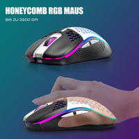 RedThunder 75% Vezeték Nélküli Gamer Billentyűzet és Egér Szett, DE TKL Elrendezés, Újratölthető, Ultrakönnyű 7200DPI Méhsejt Egér, PC/Mac/P 4