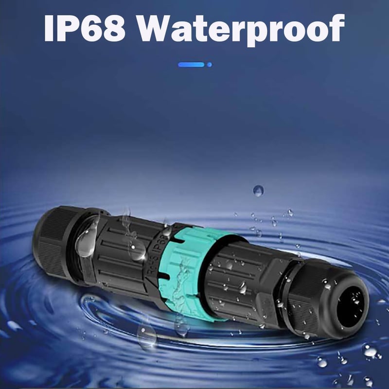 CTRICALVER IP68 Vízálló Kábel Csatlakozó, 5-Tűs Dugó/Aljzat, 9-14 mm Átmérőjű Kábelekhez, Kültéri Világításhoz, LED Lámpákhoz