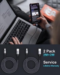 Tartós 2 méteres fonott Micro USB töltőkábel NINGKPOW-tól 7