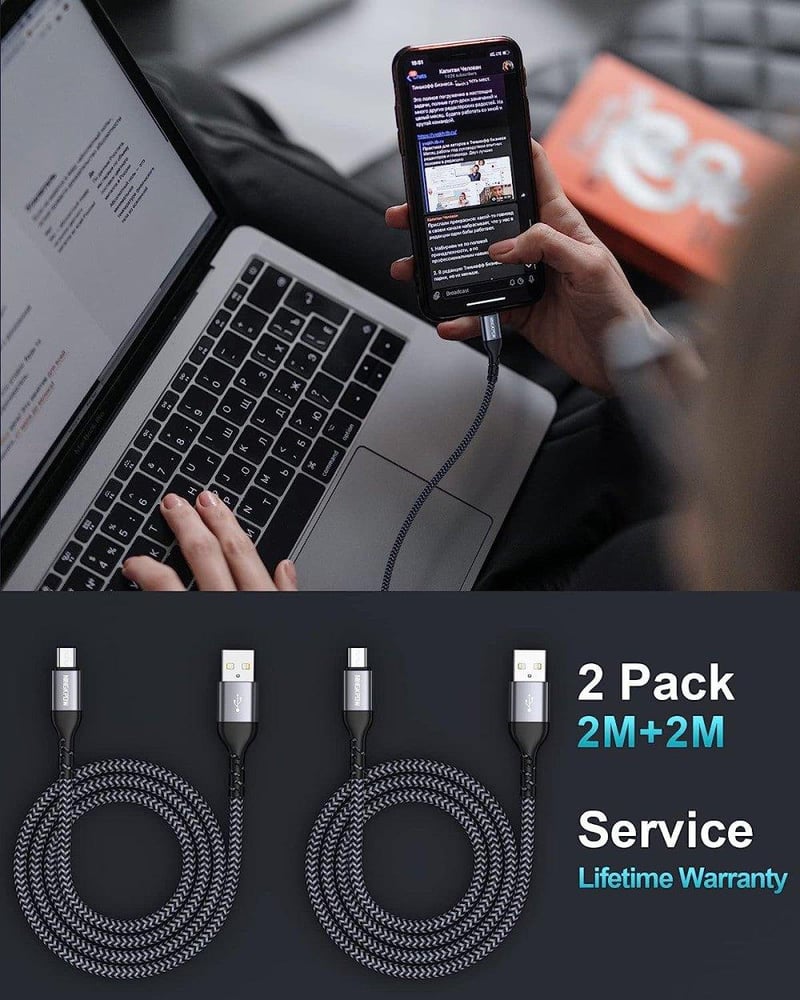 Tartós 2 méteres fonott Micro USB töltőkábel NINGKPOW-tól